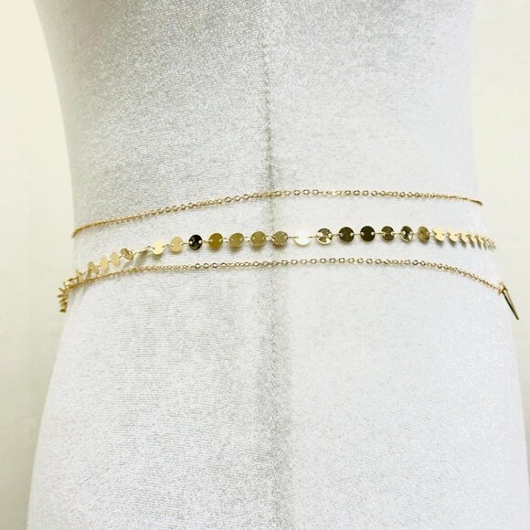 3 pcs set Gold heart waist chain belt - Picture 3 of 3